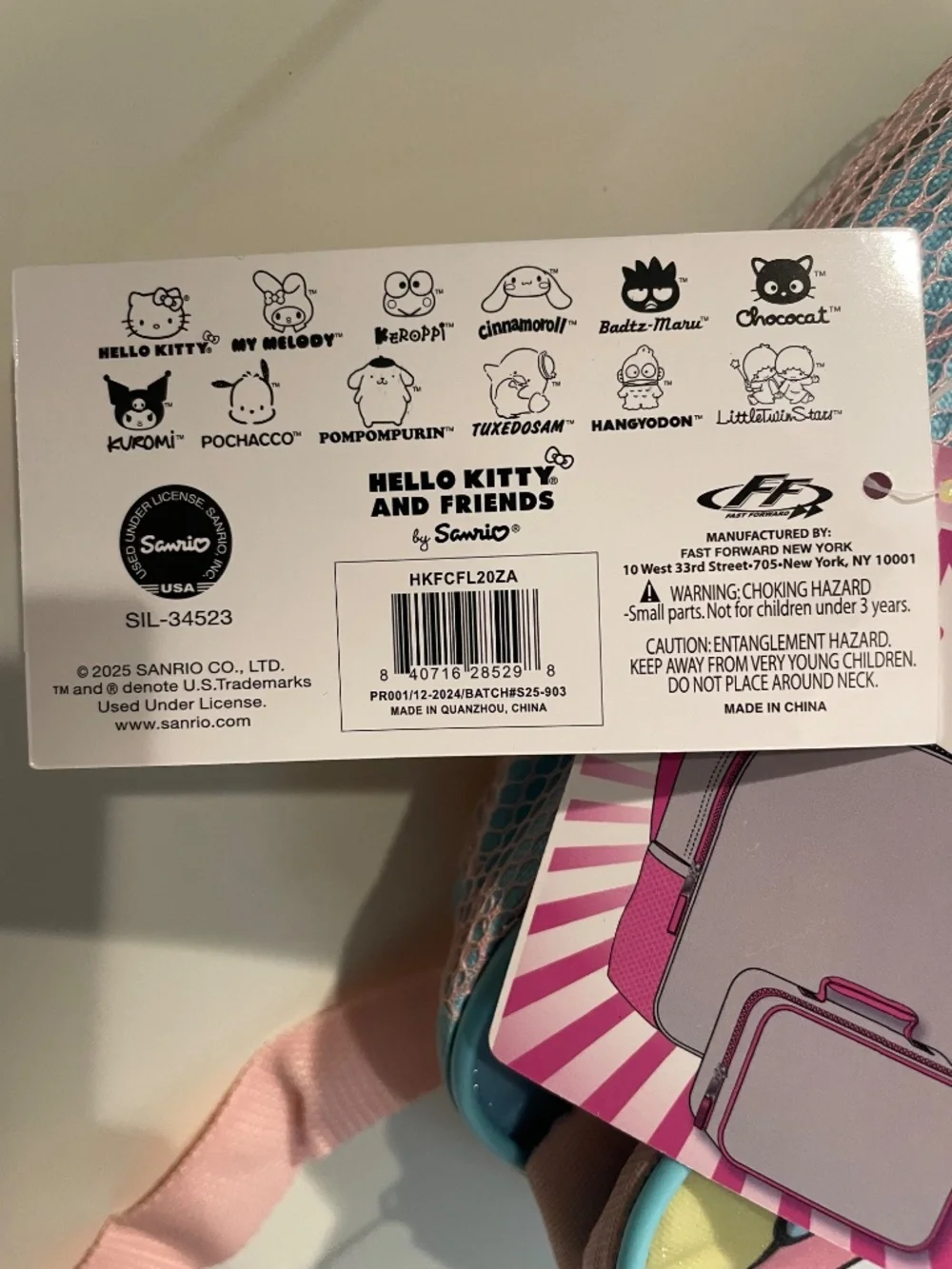 HELLO KITTY & FRIENDS BACKPACK WITH LUNCH BAG